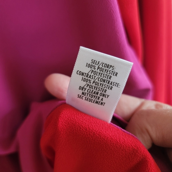 Bailey 44, Nina Color Blocked Wrap Top Blouse, Lipstick, Size 10 - Picture 14 of 14